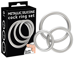 Metallic Silicone Cock Ring Set