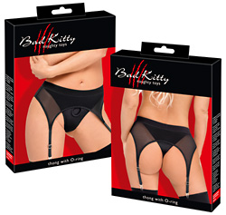 Strap-on thong with suspenders