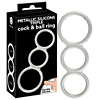 Metallic Silicone Triple cock and ball ring